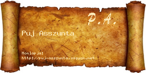 Puj Asszunta névjegykártya